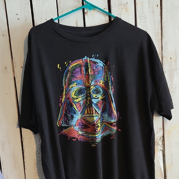 Star Wars Black Tee with Colorful Darth Vader Design - Picture 1 of 4